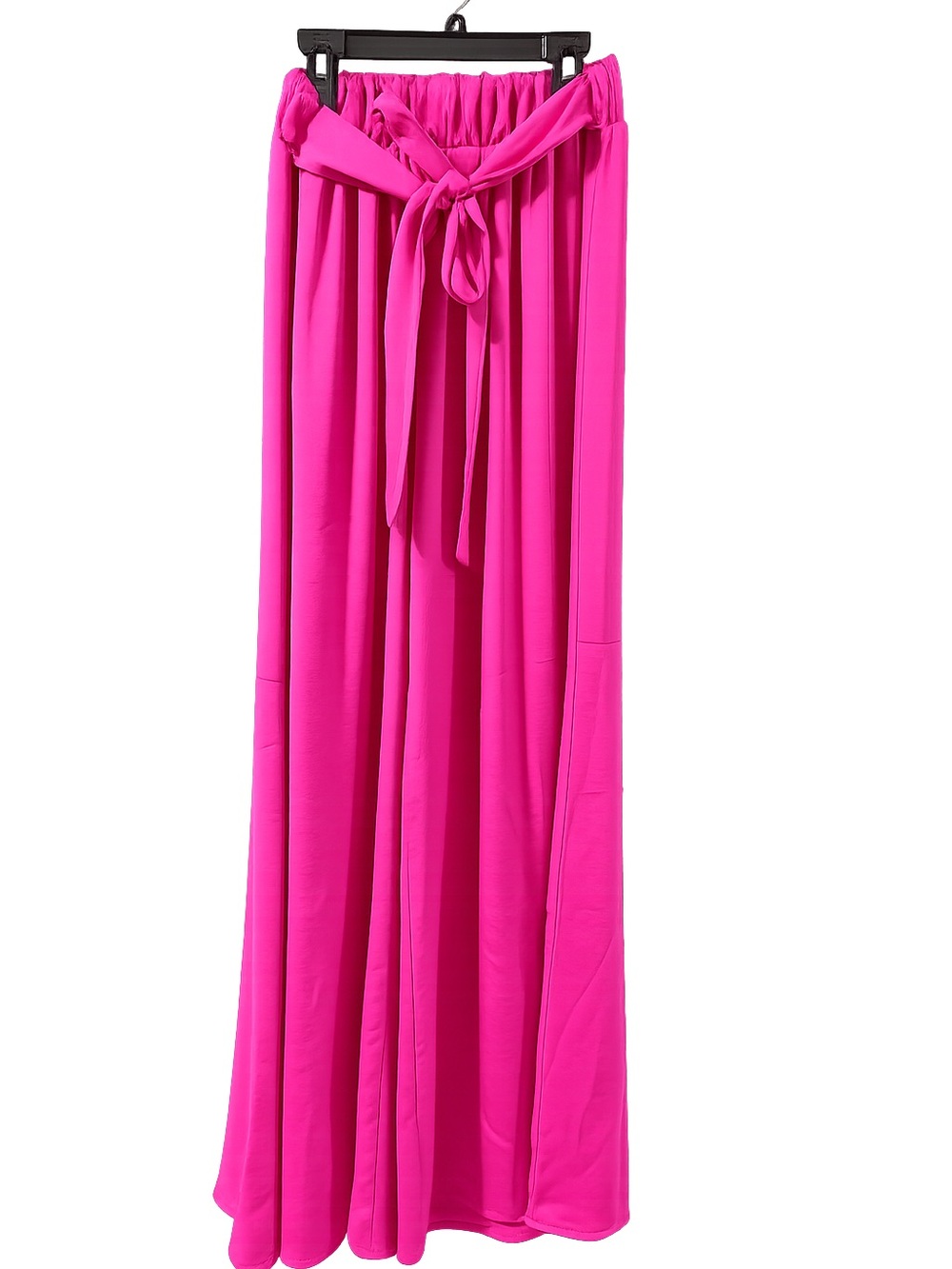 Tyche Wide Leg Tie-Front Pants - Fuchsia - Picture 2 of 6